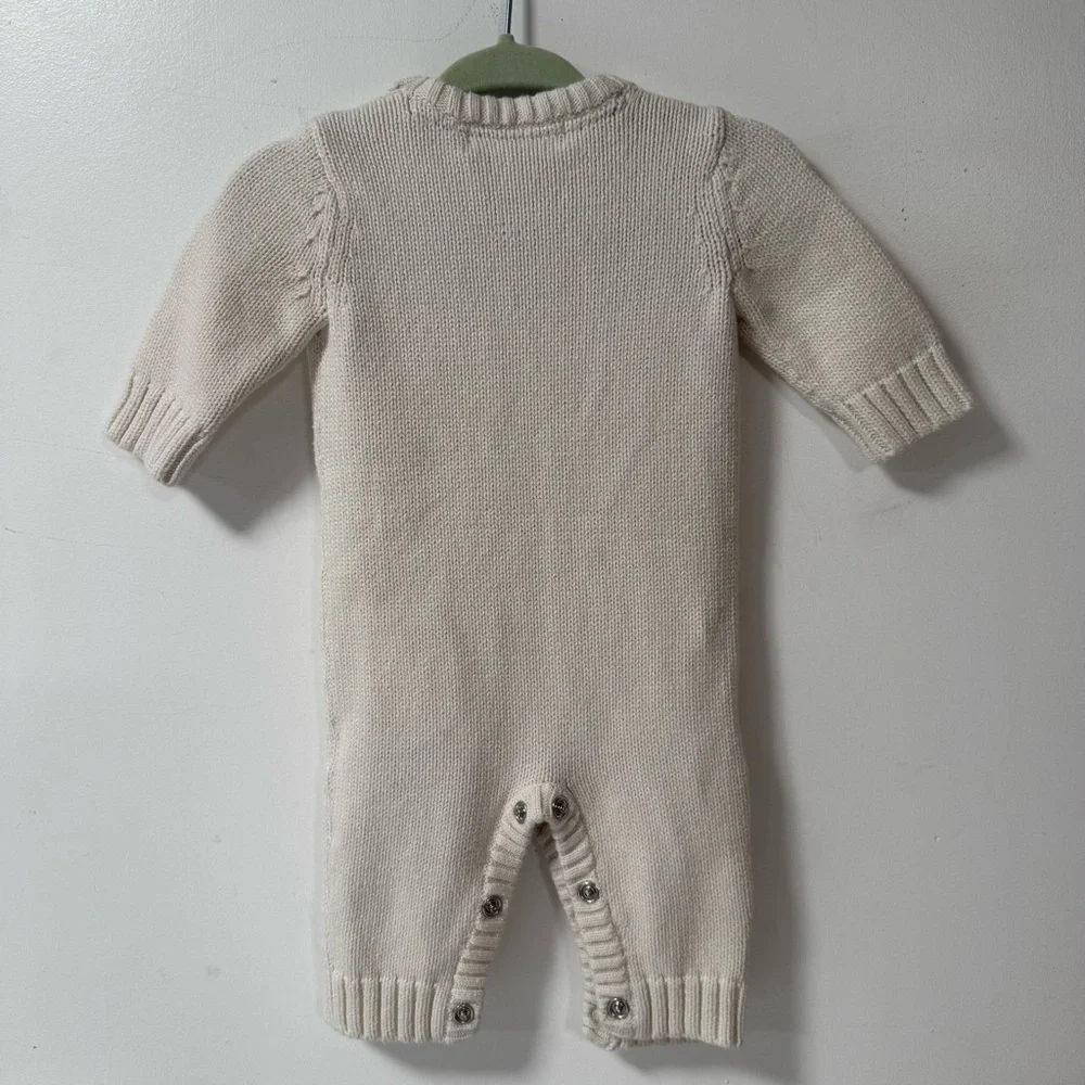 Cream Cable Knit Baby Onesie